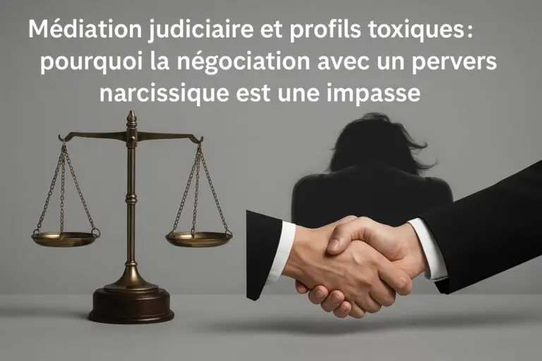 Médiation judiciaire et profils toxiques : négociation impossible face à un pervers narcissique