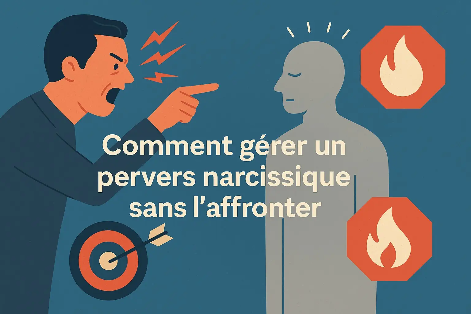Illustration d’un salarié appliquant une stratégie de contre-feu pour se protéger d’un pervers narcissique au travail