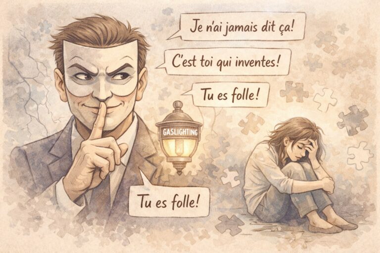 Illustration douce du mensonge et de l’emprise psychologique exercée par un pervers narcissique sur sa victime